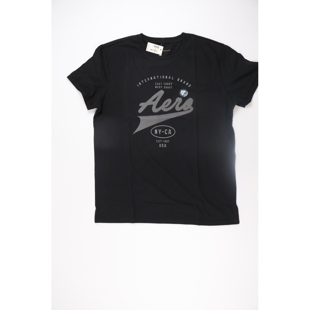 Aeropostale Mens T Shirt International Brand Aero Black Graphic Large NWT